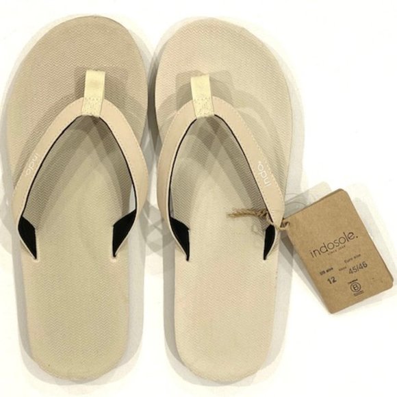 Indosole Men's Vegan Flip Flops Sea Salt - Picture 1 of 2